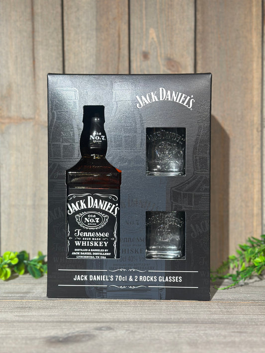 WHISKY - Jack Daniel's 70CL OLD N°7 TENNESSE (Coffret + 2 Verres)